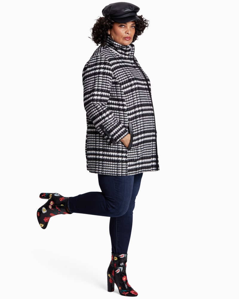 Plus size model with rectangle body shape wearing Lantana Statement Coat by Rafaella | Dia&Co | dia_product_style_image_id:111625